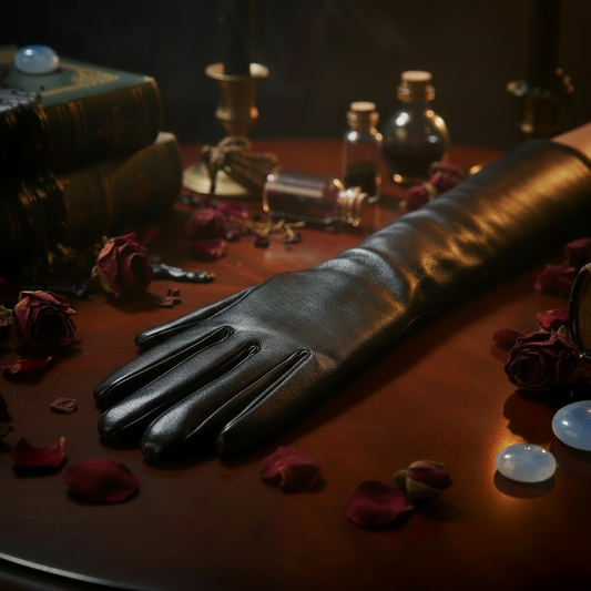 Black glove on a white background