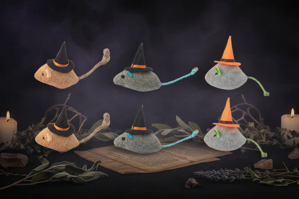 6 Witch Mice | Cat Toys - Sorceress Sanctuary Magic hat