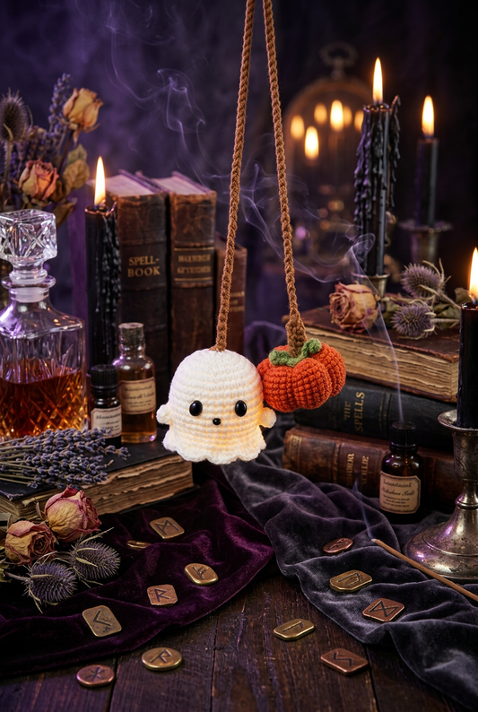 Pumpkin & Ghost Plush Charm, view 2