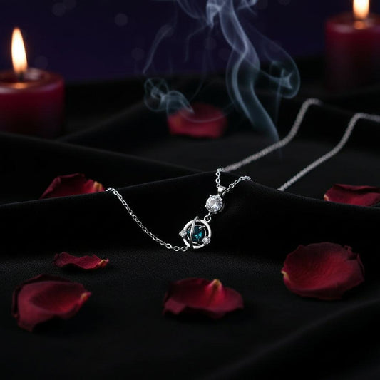 Necklace with a unique pendant on a white background