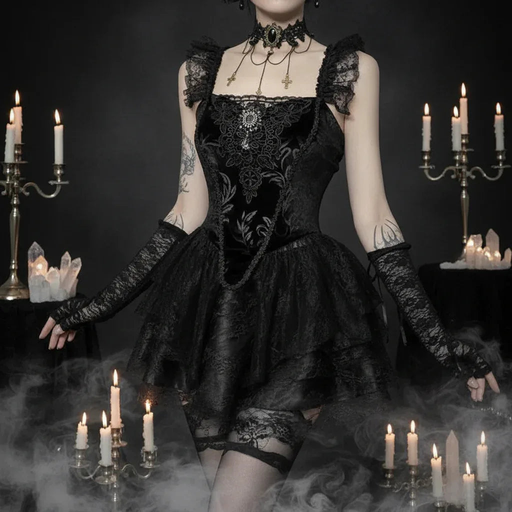 Dark Witch Dress - Sorceress Sanctuary Black / M-Black / XL-Black / S-Black / L