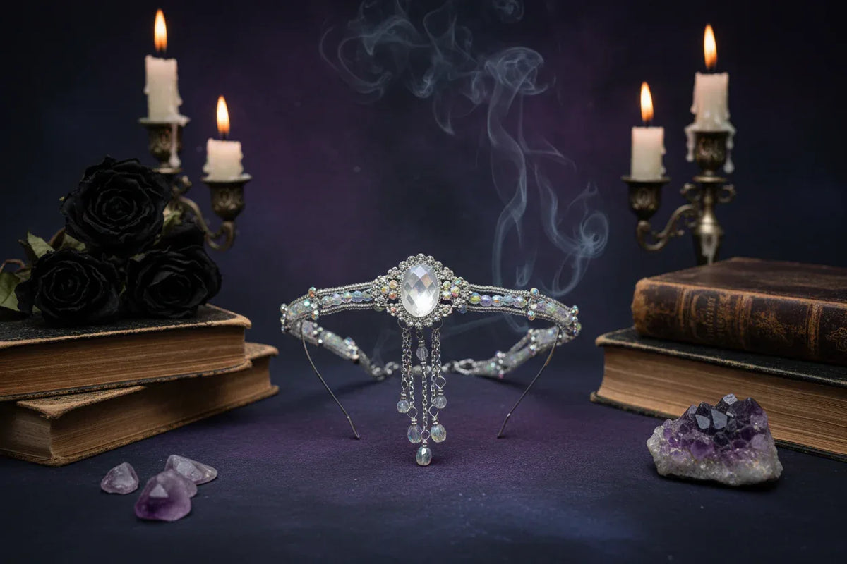 Fairy Gem Crystal Necklace - Sorceress Sanctuary White