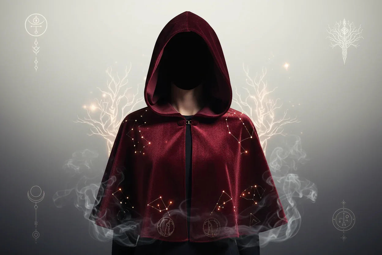 Fantasy Hood - Sorceress Sanctuary blue-black-red-coffee