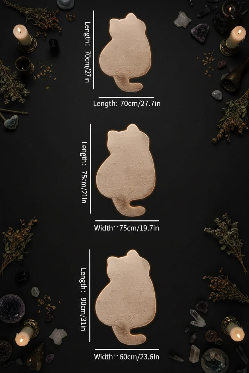 Fluffy Cat Rug - Sorceress Sanctuary Khaki / 47*93CM-white / 47*93CM-black / 47*93CM-pink / 47*93CM