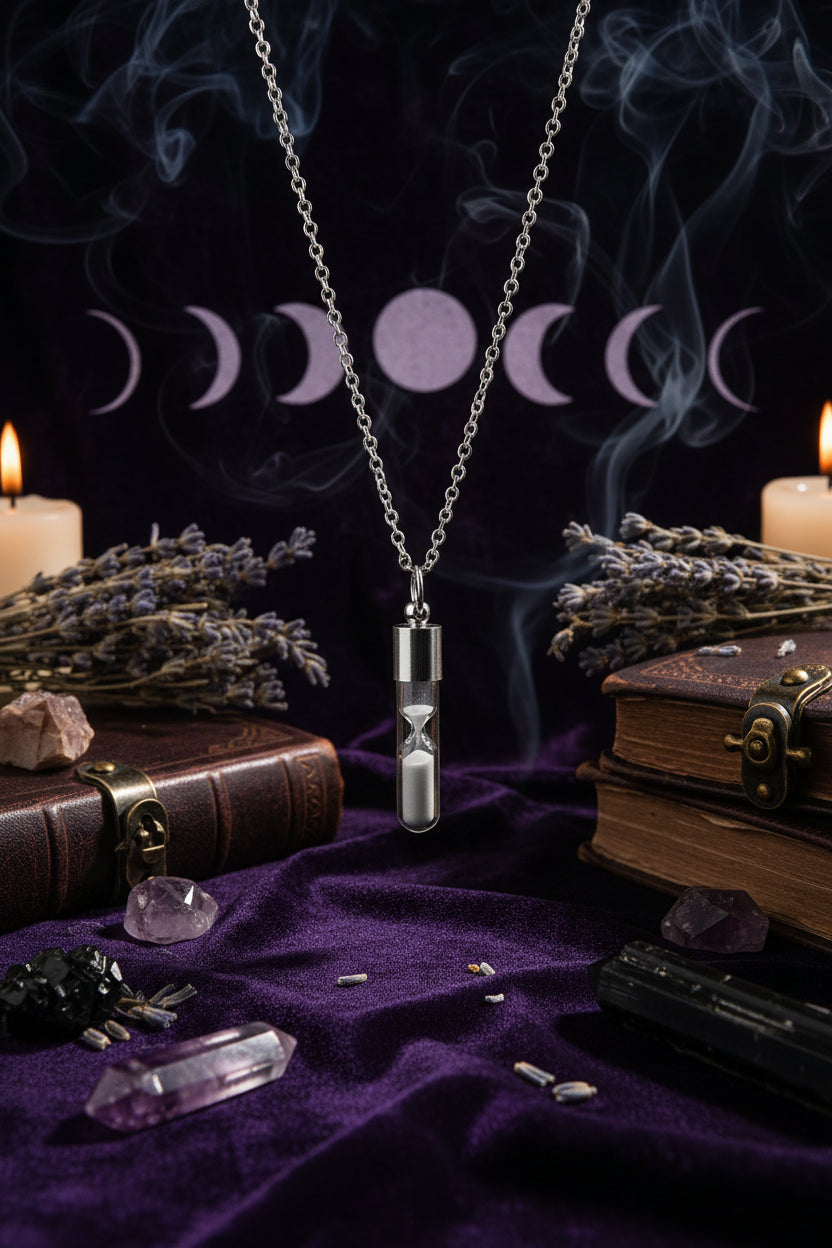 Glow Hourglass Necklace - Sorceress Sanctuary Purple-Green-Blue