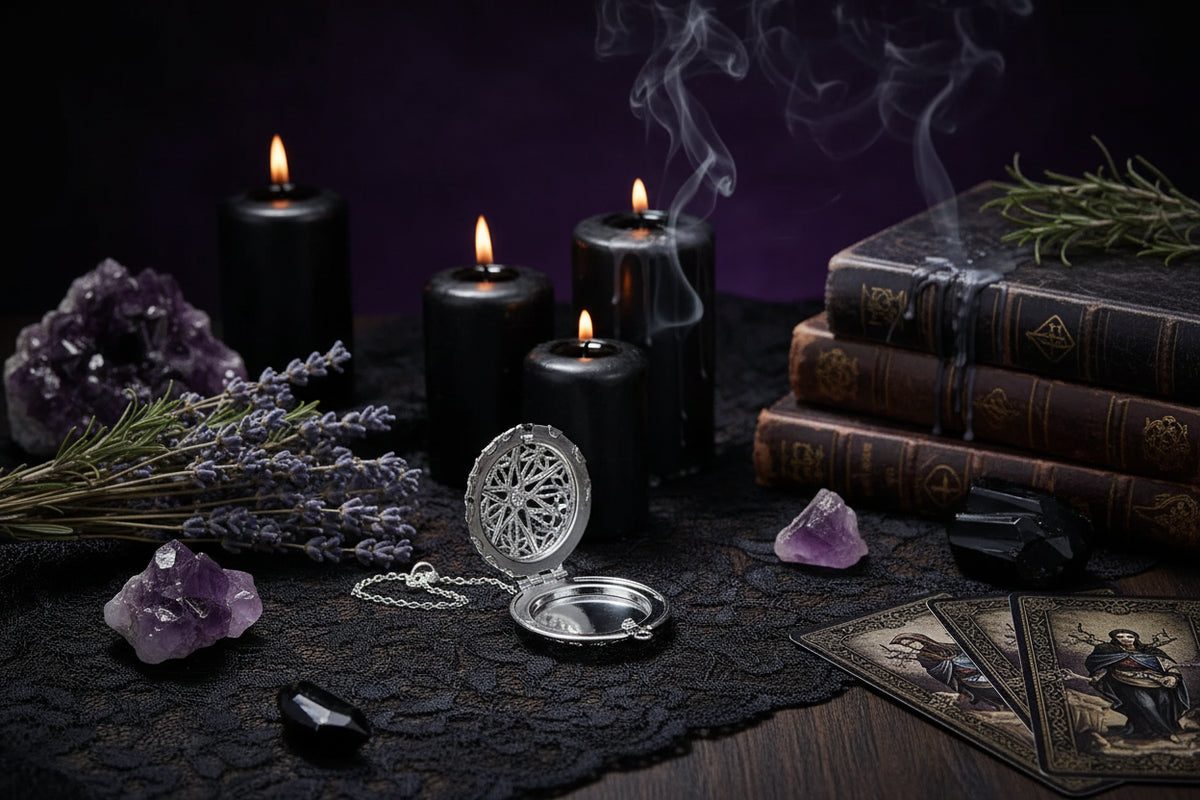 Heart Locket Necklace - Sorceress Sanctuary Love-Round
