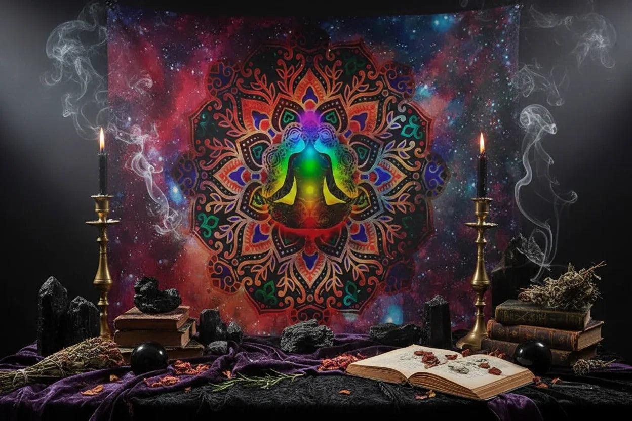 Mystical Mandala Tapestry - Sorceress Sanctuary A / 150x130cm-A / 150x180cm-A / 200x150cm-A / 230x150cm-B / 150x130cm