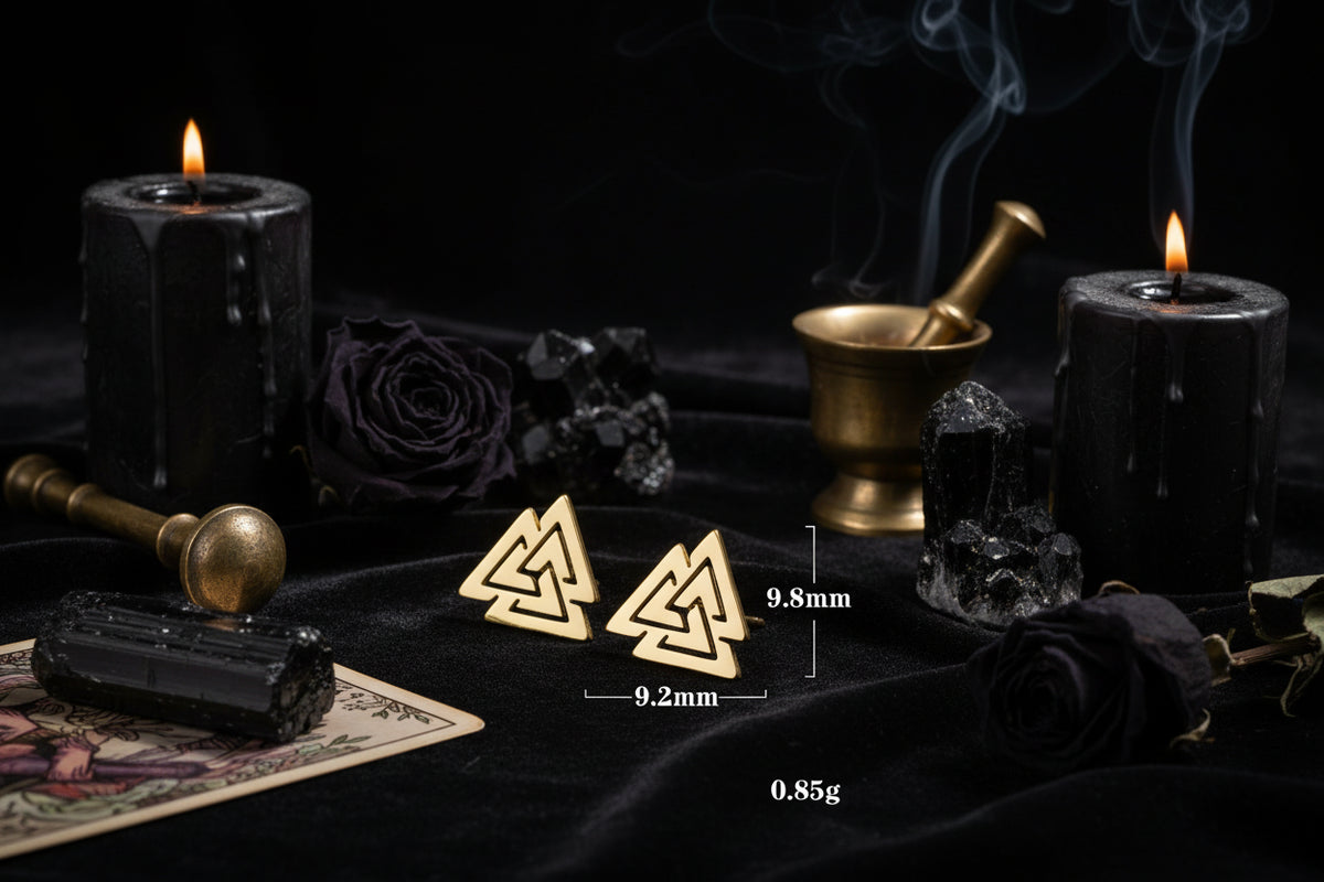 Nordic Triangle Earrings - Sorceress Sanctuary Black-White-Yellow