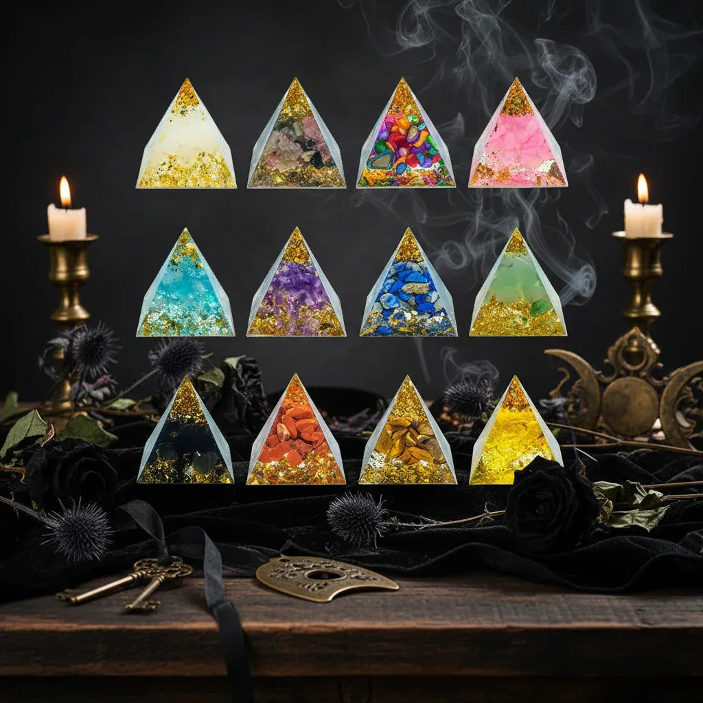 Orgone Pyramid Set - Sorceress Sanctuary 7PCS