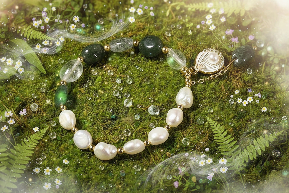 Quartz Pearl Bracelet - Sorceress Sanctuary Green And Quiet Lucky Beads-No Green And Quiet Style