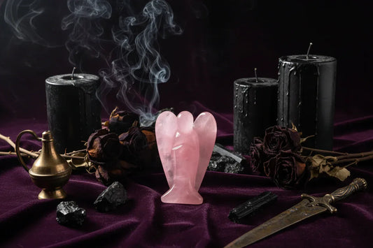 Rose Quartz Angel - Sorceress Sanctuary Pink crystal angel