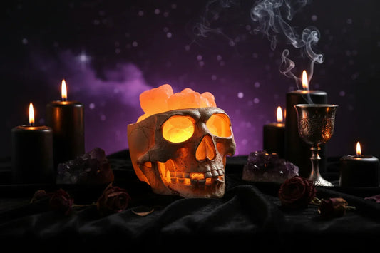Skull Rock Lamp - Sorceress Sanctuary Warm light