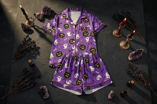 Spooky Pj Set - Sorceress Sanctuary Gray / XS-Gray / S-Gray / M-Gray / L-Gray / 3XL