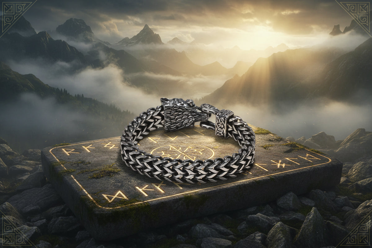 Titanium Viking Bracelet - Sorceress Sanctuary Dog Head 19CM-Dog Head 21CM-Dog Head 23CM-Olecranon 19CM-Olecranon 21CM