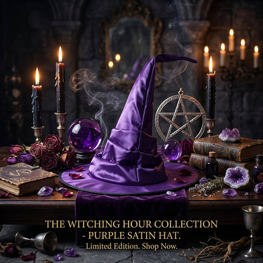 Pleated Satin Witch Hat, view 2