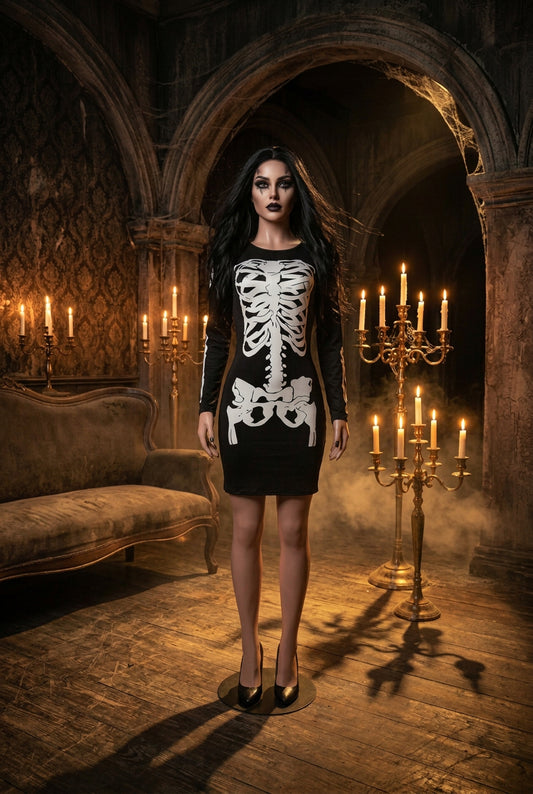 Skeleton Pencil Dress, view 2