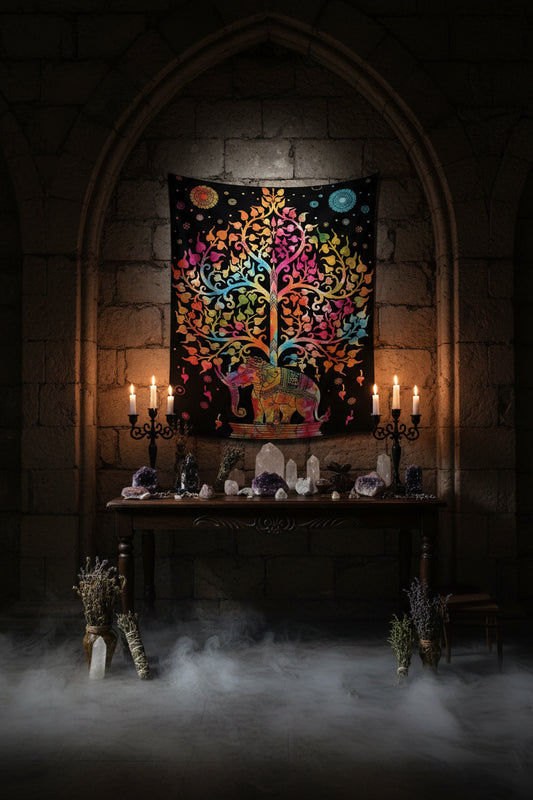Elephant Print Wall Tapestry Sorceress Sanctuary