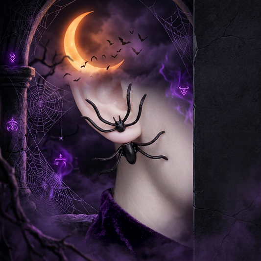 Crawling Spider Earrings, view 2