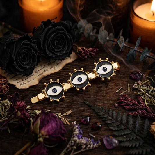 Gold Evil Eye Hair Clip, view 2