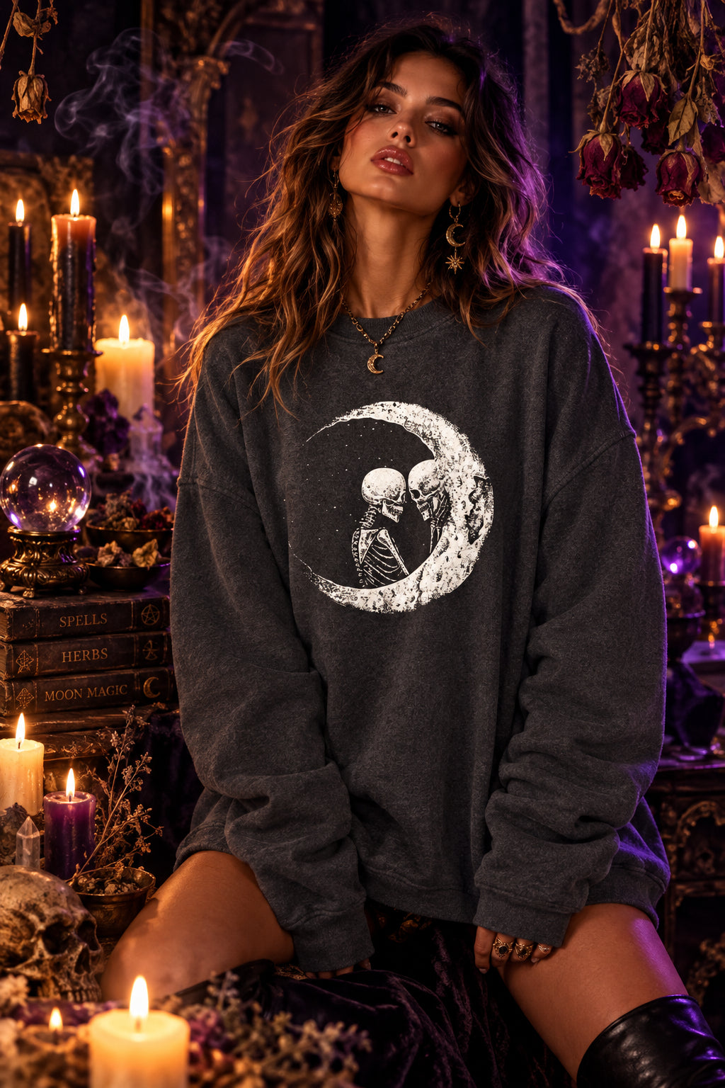 Halloween Print Loose Sweater, product photo 15