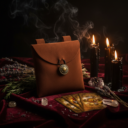 Medieval Renaissance Black Suede Leather Bag Sorceress Sanctuary