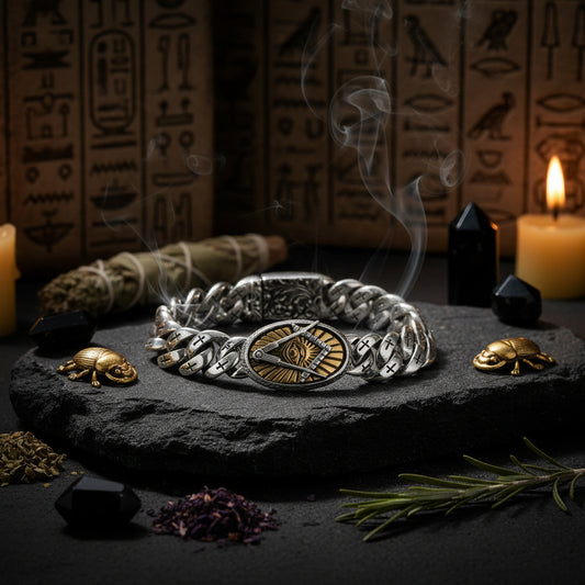 Men's Cross Bracelet with God Eye and Phoenix Pattern Sorceress Sanctuary