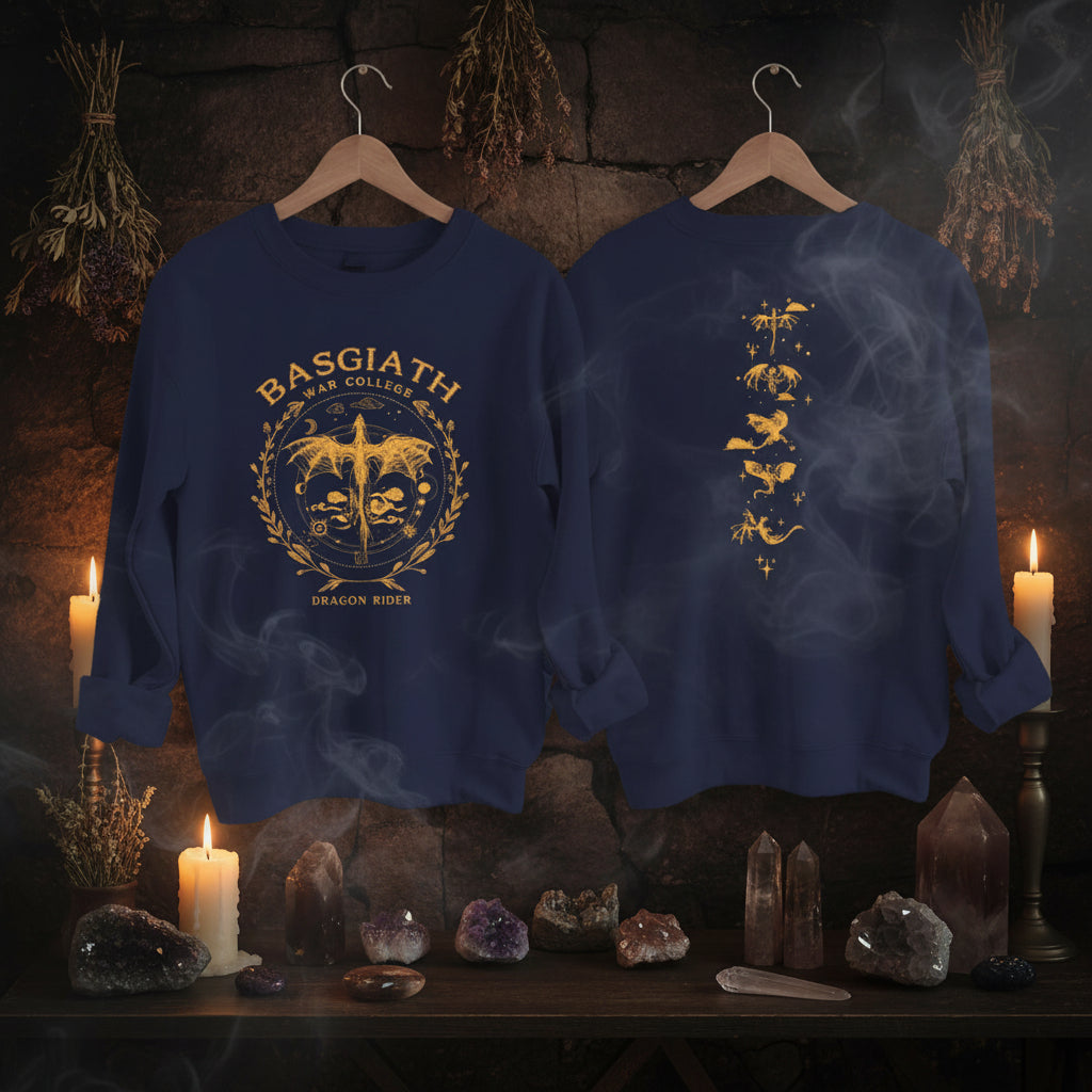 Gold Dragon Fourth Wing Basgiath Sweatshirt Sorceress Sanctuary
