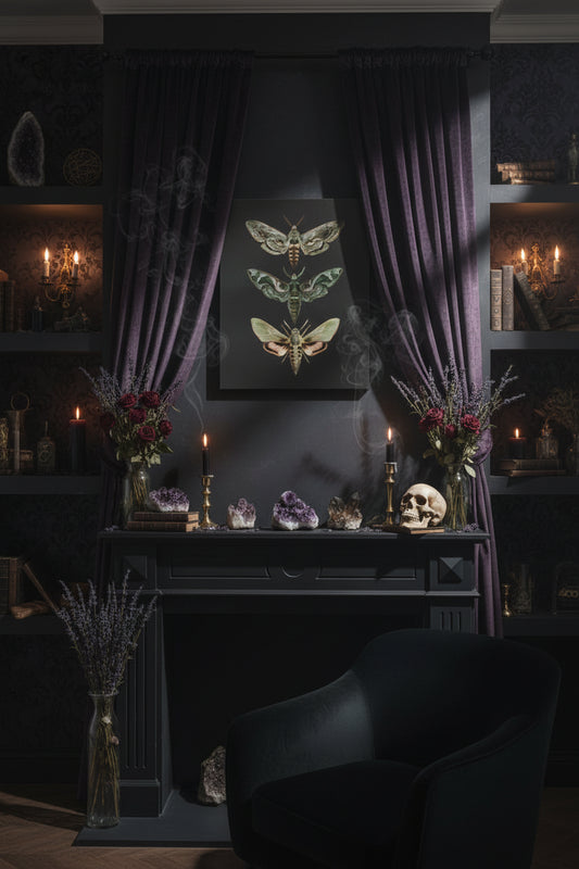 Moth Nature Insect Wall Art - Vintage Home Decor Prints Sorceress Sanctuary