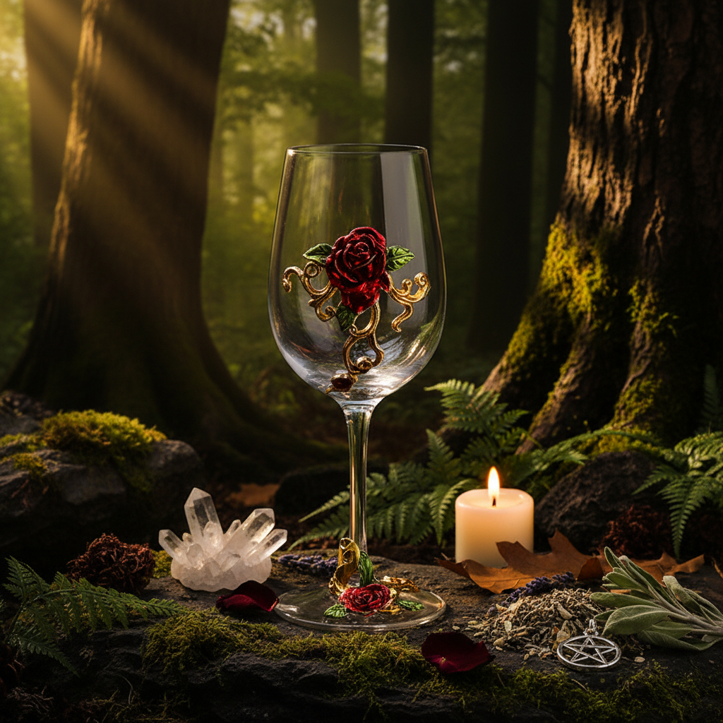 Retro Creative Enamel Glass Crystal Wine Goblet Sorceress Sanctuary