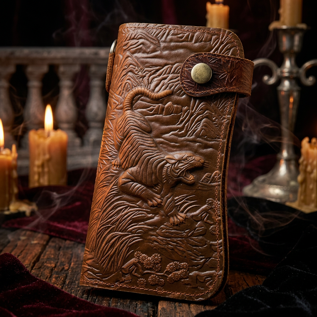 Dragon Chain Leather Wallet, view 6