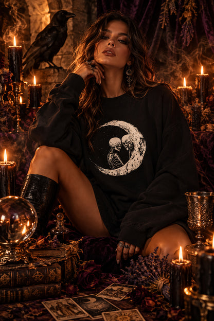 Halloween Print Loose Sweater, shown in use