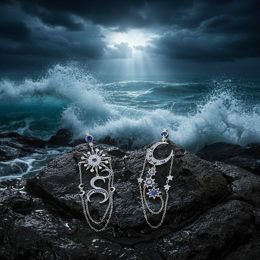 Deep Sea Love Asymmetrical Earrings Sorceress Sanctuary