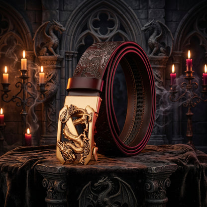 Twin Dragon Leather Belt, view 3