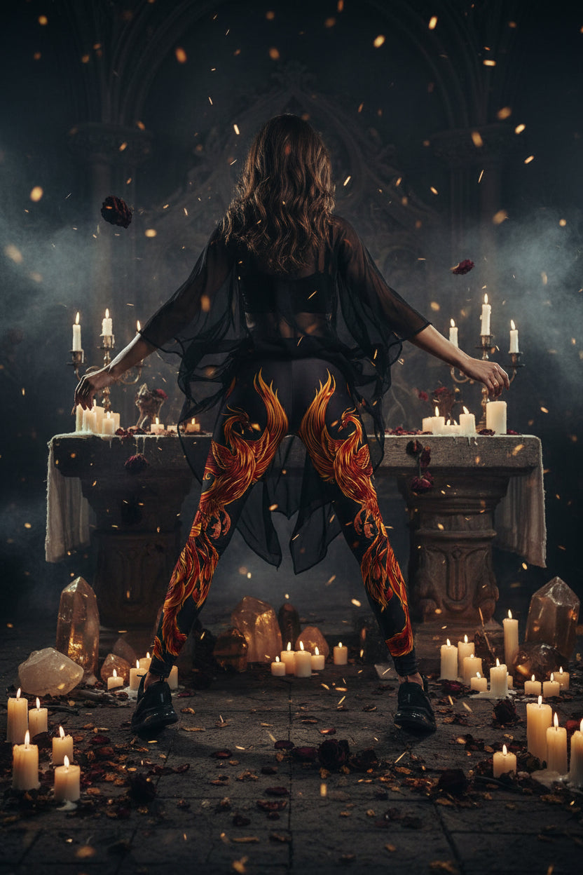 Phoenix Print Women's Slim Fit Yoga Leggings Sorceress Sanctuary
