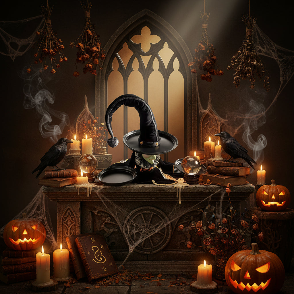 Halloween Witch Tiered Tray Table Sorceress Sanctuary