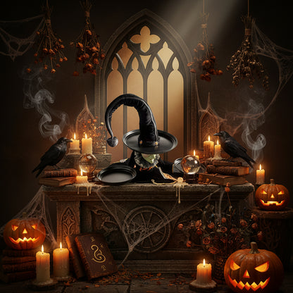 Halloween Witch Tiered Tray Table Sorceress Sanctuary