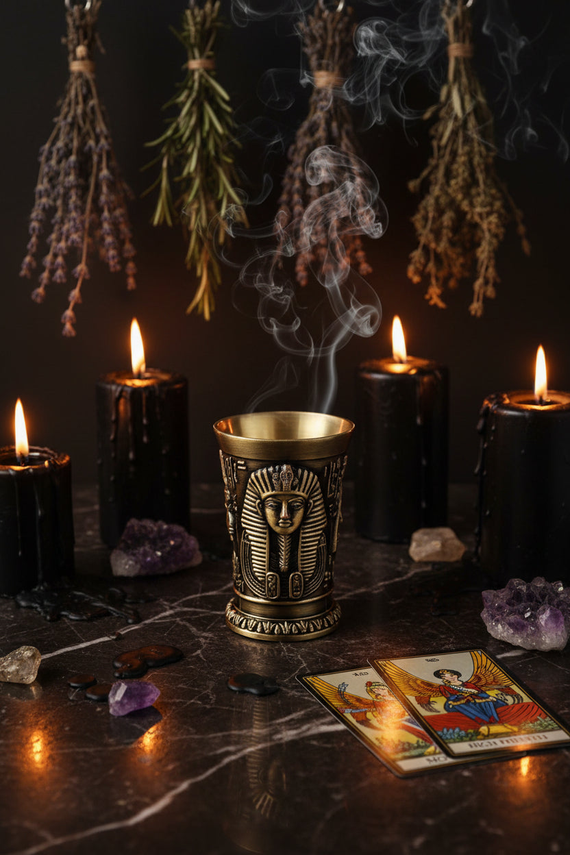 Vintage Egyptian Metal Wine Glass - Creative Liquor Cup Sorceress Sanctuary