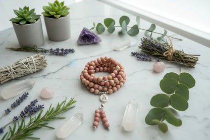 108 Beads Phoenix Bracelet - Sorceress Sanctuary Amethyst Phoenix 3D-Amethyst Phoenix Buddha-Echeveria imperialis-Style 1 Lotus-Redwood Buddha Pendant