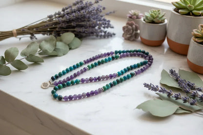 108 Beads Phoenix Bracelet - Sorceress Sanctuary Amethyst Phoenix 3D-Amethyst Phoenix Buddha-Echeveria imperialis-Style 1 Lotus-Redwood Buddha Pendant