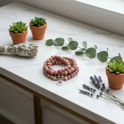 108 Beads Phoenix Bracelet - Sorceress Sanctuary Amethyst Phoenix 3D-Amethyst Phoenix Buddha-Echeveria imperialis-Style 1 Lotus-Redwood Buddha Pendant