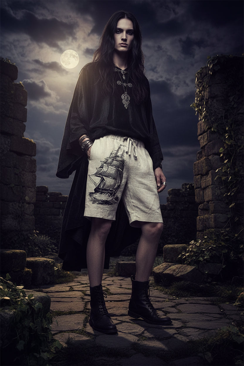3D Digital Print Skull Shorts for Men Sorceress Sanctuary