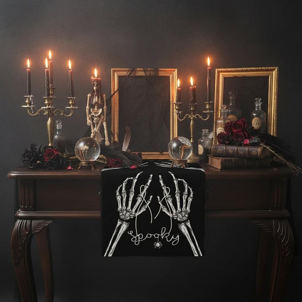 Halloween Day of the Dead Skeleton Ghost Table Flag Sorceress Sanctuary