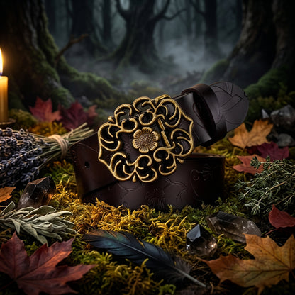 Carved Bloom Leather Belt, view 2