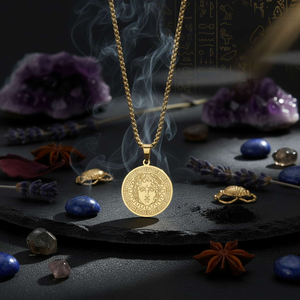 Stainless Steel Apollo Sun God Gold-Plated Pendant Necklace Sorceress Sanctuary