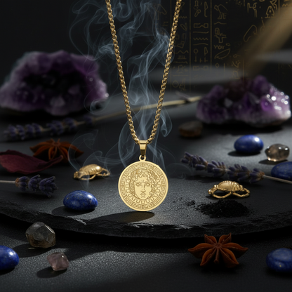Stainless Steel Apollo Sun God Gold-Plated Pendant Necklace Sorceress Sanctuary