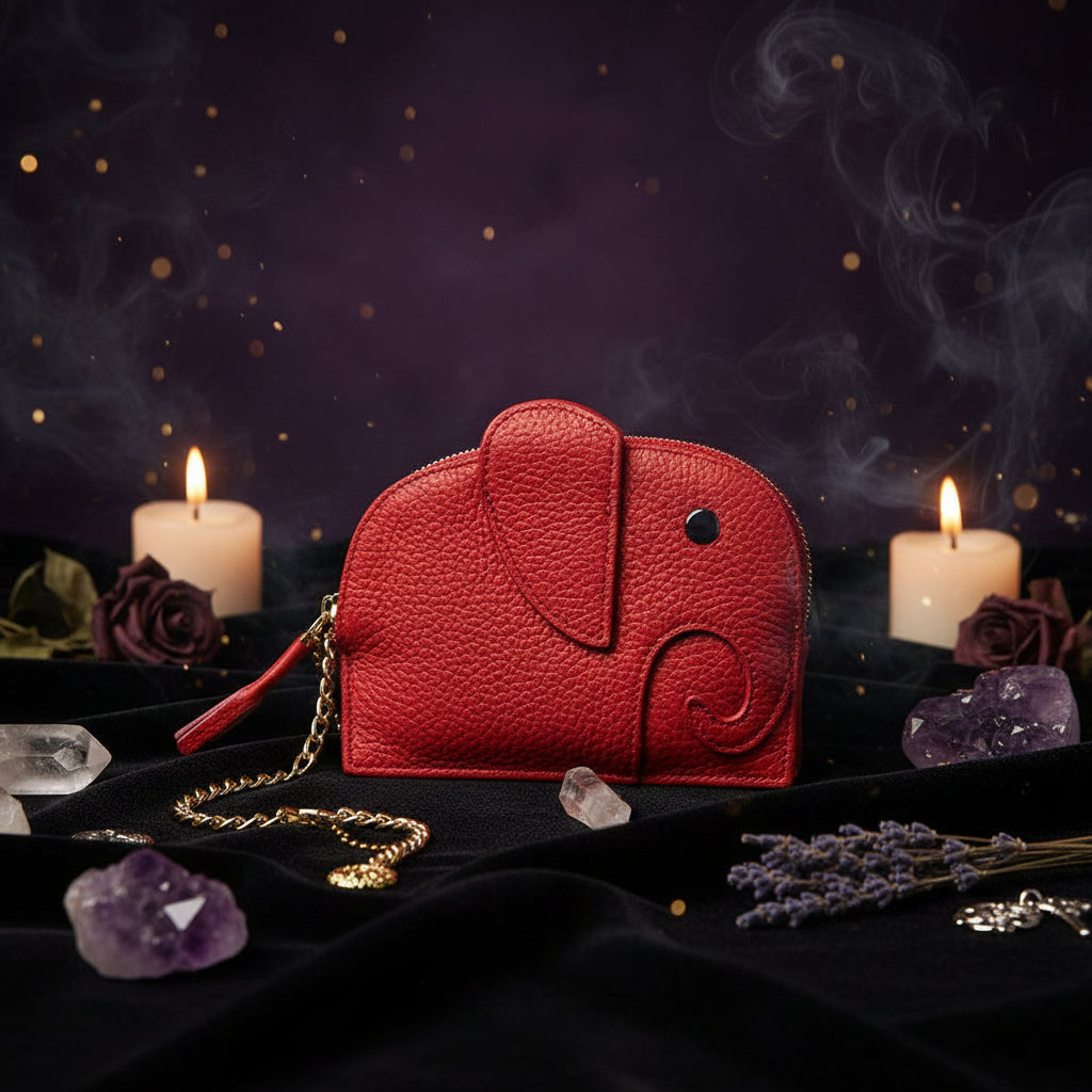 Cute Mini Genuine Leather Elephant Coin Purse Sorceress Sanctuary