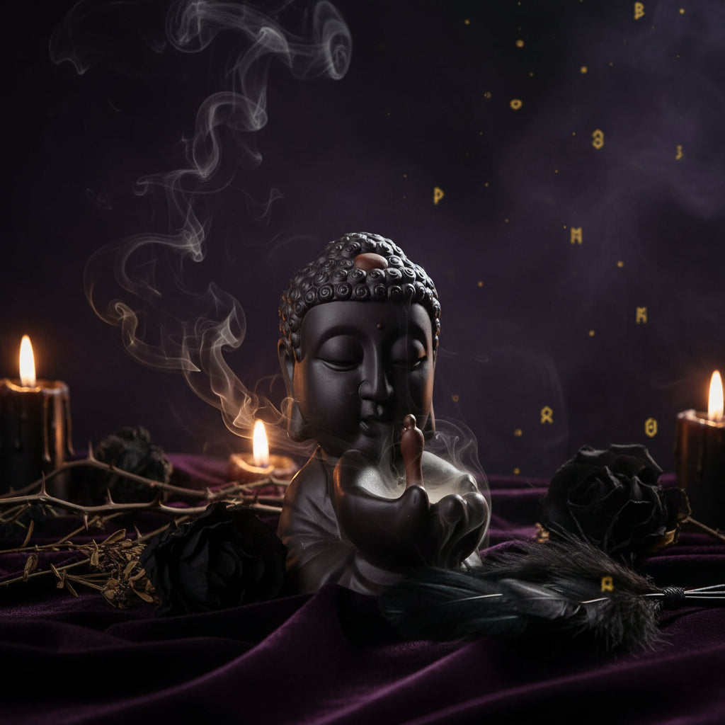 Ceramic Buddha Backflow Incense Burner for Home Decor Sorceress Sanctuary