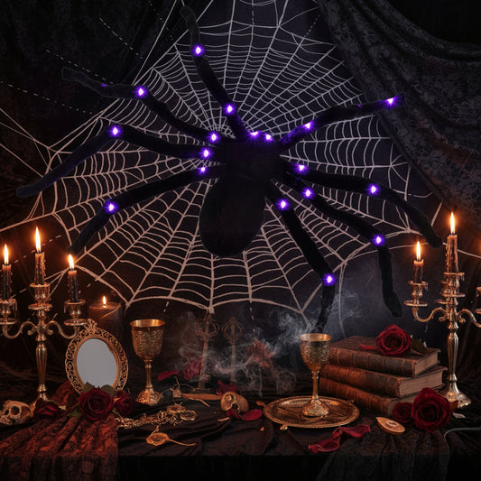 LED Luminous Plush Spider Decoration for Halloween Sorceress Sanctuary