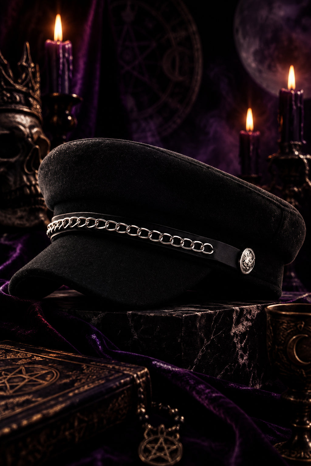 Hexchain Military Hat, alternate angle