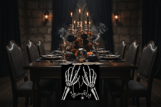 Halloween Day of the Dead Skeleton Ghost Table Flag Sorceress Sanctuary